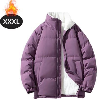 Livano Winterjas - Parka - Heren - Winter - Pufferjas - Volwassen - Stijlvol - Gewatteerde Jas - Paars - XXXL