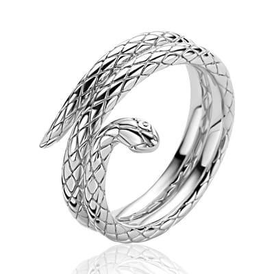 ZINZI zilveren multi-look ring (14mm breed) met slang ZIR2721C