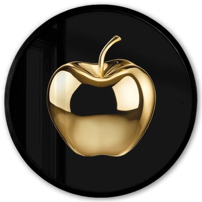 Poster in lijst Rond - Fotolijst 40x40 cm - Posters - Appel - Goud - Chrome - Zwart - Ronde posterlijst zwart - Decoratie - Wanddecoratie woonkamer - Muurdecoratie slaapkamer