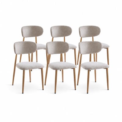 DS4U® - Sumi eetkamerstoel - Set van 6 - Frame naturel - Houtlook frame