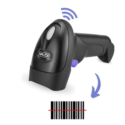 NAVIX 1D Draadloze Barcode Scanner - Snel en Nauwkeurig Draadloos Scannen - Plug & Play Handscanner - Scannen van Papier en van Beeldscherm
