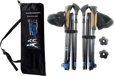 Vouwbare Wandelstokken - Trekstokken Reizen - Outdoor Wandelen - Speciaal voor kleine lengtes - 15 inch opgevouwen - Zwart