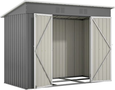 M-Goods - Tuinhuis Metaal - Tuinschuur Buitenopslag - Weerbestendig Tuinhuisje - 229x111x182 cm