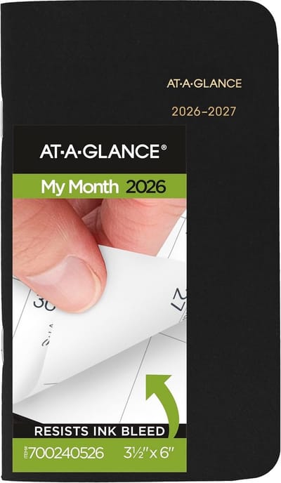 Maandelijkse Planner - 2 Jaar Agenda - Planning Maken - Inktbestendig Papier - 3.5 x 6 Inch - Zwart