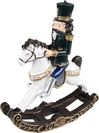 Clayre & Eef Kerstdecoratie Notenkraker 18 cm Groen Polyresin