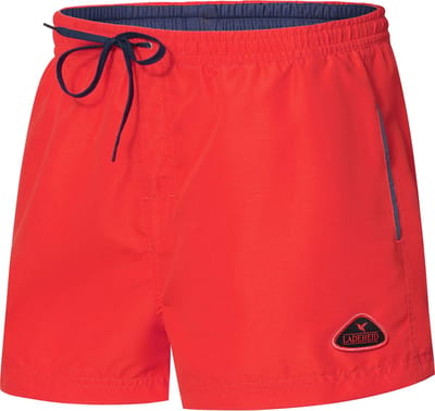 Ladeheid LA-ZA-SWS-1001 Heren Zwembroek - Zwemshorts - met zijzakken en achterzak - sneldrogend - met binnenslip van mesh - Koordsluiting - Polyester - Rood/Marineblauw - XL