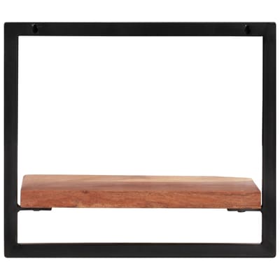 vidaXL - Wandschappen - 2 - st - 40x24x35 - cm - massief - acaciahout - en - staal