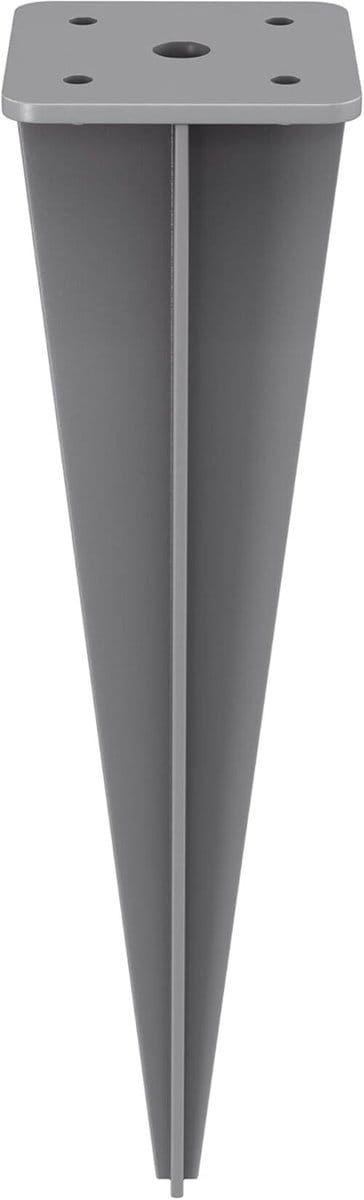 Furnstar GSA001 Grondanker voor Staande Palen van Zijluifels – Grijs – 46 cm Hoog Furnstar Grondankerset – Voor Aluminium Zijmarkiezen – Incl. Schroeven en Houder