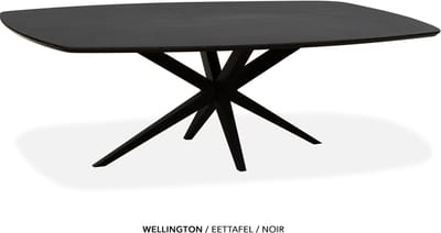 Maxfurn - Deens ovale eettafel 160x92cm met verjongde rand | Zeer krasvast | Kleur: Noir
