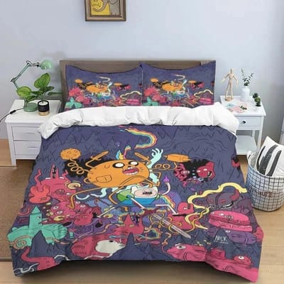 Premium Cartoon Adventure Time Finn En Jake Dekbedovertrek Dekbed Bed Enkel Twin Vol Queen Maat 3D Jeugd Meisjes Jongens Cadeau 135X200cm-2pcs