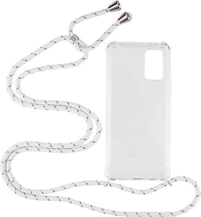 Shop4 - Samsung Galaxy S20 Plus Hoesje - Zachte Back Case met Koord Multi Wit