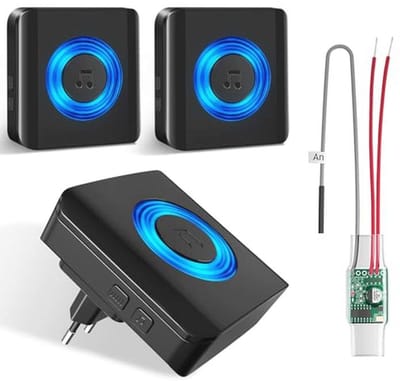 Draadloze Deurbel Set - Radiosignaalconverter - Eenvoudige Installatie - 3 Ontvangers - Voor Thuisgebruik