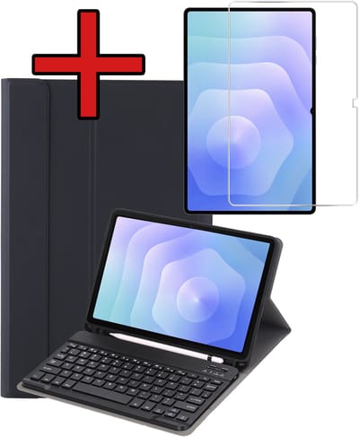 Hoes - Geschikt voor Samsung Galaxy Tab S11 Ultra - Met Screenprotector - Toetsenbord Case - Keyboard Book Cover - Hoesje - Zwart
