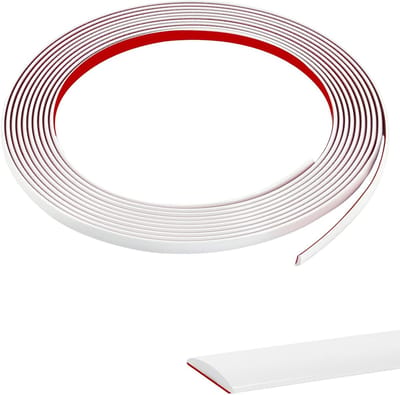 Zelfklevende Decoratieve Rand, 5M x 8MM PVC Wandafwerking, Witte Beschermstrips voor Spiegels, Deuren, Ramen, Muren, Vloeren en Tegels - Ideaal voor Interieurdecoratie en Renovatie