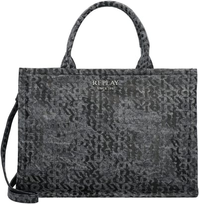 REPLAY schoudertas Shoulder Bag Washed Black grijs