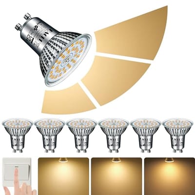 GU10 LED lampen warm wit 10W dimbaar met geheugenfunctie 6 stuks