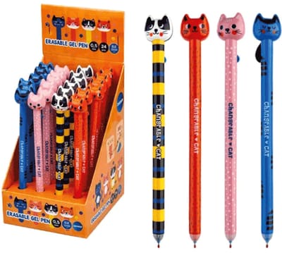 24 Uitwisbare gelpennen Kat