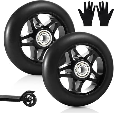 Dailygoods- Stuntstepwielen 100 mm - Reservewielen 2 stuks - ABEC 9 lagers - Aluminium spakenkern - Geschikt voor scooters - Ideaal voor houten vloeren - Scooterwielen