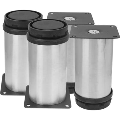 4 Stuks Roestvrij Staal Plating Verstelbare Ronde Meubelpoten 50 x 100mm voor Bank Salontafel
