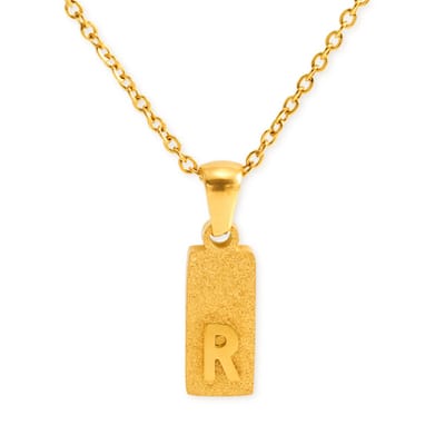 Marama - Ketting Letter R Goud Glitter - stainless steel - gold plated - tijdloos - nikkelvrij - letter R - persoonlijke ketting - letterketting - liefde - damesketting met hanger