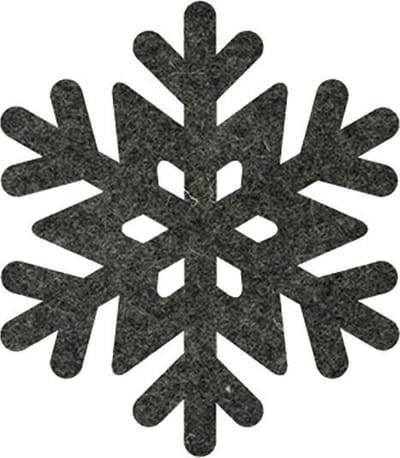 Sneeuwvlok 3 vilt onderzetters - Gemeleerd antraciet - 6 stuks - ø 10 cm - Kerst onderzetter - Tafeldecoratie - Glas onderzetter van vilt - Woondecoratie - Tafelbescherming - Keukenbenodigdheden - Woonaccessoires - Tafelaccessoires
