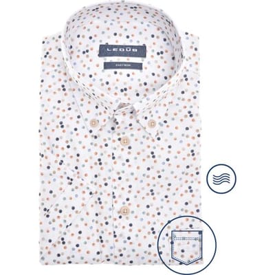 Ledûb Overhemd Multicolor Dot Ensemble Blauw-Oranje / male