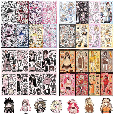 Dailygoods- Cartoonstickers 32 vellen - Stickers voor Kinderen