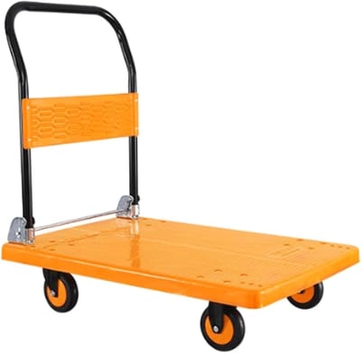 Platvormwagen Zwaar - Handkar Stevig - Zaken Vervoeren - Inklapbaar Ontwerp - 440 Lbs Capaciteit - Oranje