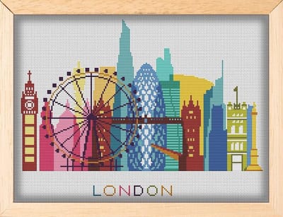 Borduurpakket SKYLINE LONDON - MANDALA borduren  - STEDEN VAN DE WERELD