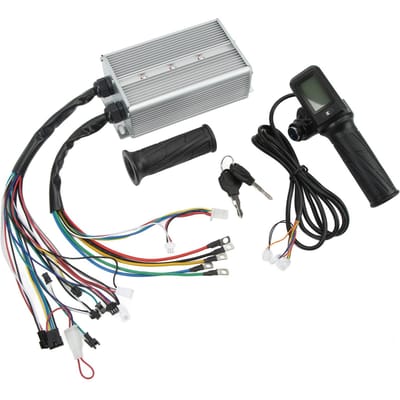 36V 48V 1500W Motor Borstelloze Controller LCD Display Meter Gashendel met Vergrendeling voor Elektrische black