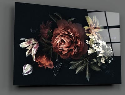 Insigne | Glasschilderij | Flowers | 110x70CM  Gehard glas| Wanddecoratie | Modern | Art  |