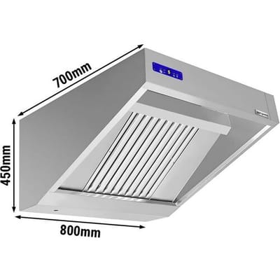 GGM Gastro Wandhaube mit Motor - 800mm - Regler, Filter & Lampe Zilver