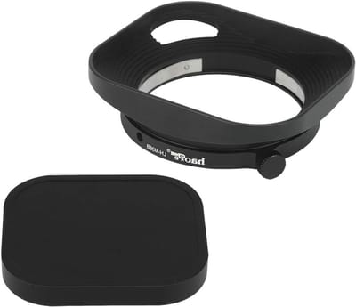 Vierkante metalen lenskap met hol ontwerp en metalen dop voor Leica Summicron 35mm f2 en Elmarit-M 28mm f2.8 ASPH - Bescherming, lichtafscherming, camera-accessoires