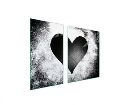 TMK ArtDeko - Snijplank en Beschermplaat van Glas - 100x52cm - Hartvormig - Veelzijdig Gebruik - Veilige Bescherming