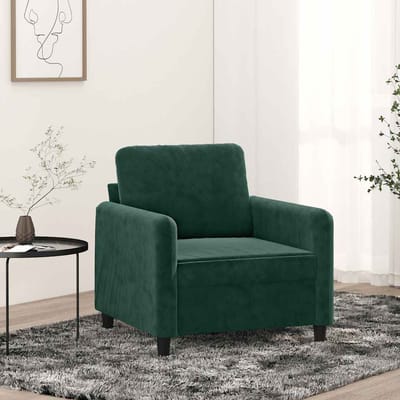 Vidaxl Fauteuil, Donkergroen, 60 Cm, Bekleed met Fluweel