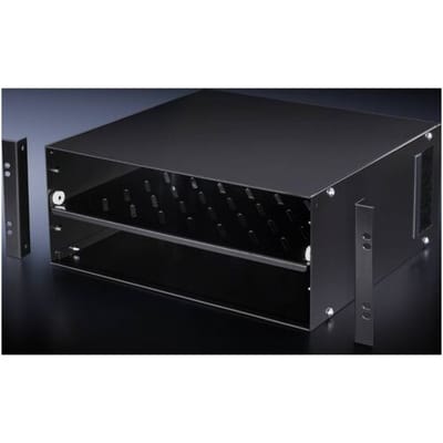 Rittal DK 5501.900 Box voor kleine apparatuur Verstelbaar Staal Zwart (l x b x h) 400 mm x 427 mm x 4 HE 1 stuk(s) Piece