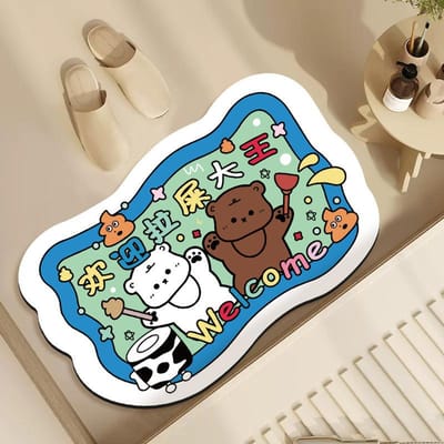 Eenvoudige Diatomeeënaarde Absorberende Mat Badkamer Toilet Deur Antislipmat Huishoudelijk Toilet Toiletkleed 40*60CM