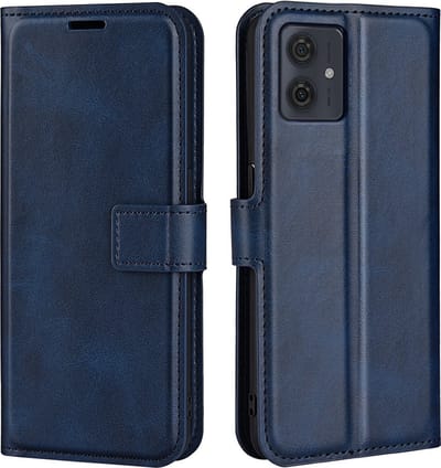 Coverup Hoesje - Geschikt voor Motorola Moto G54 Hoesje - Coverup Deluxe Book Case - Blauw