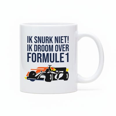 Formule 1 Droom Mok – Grappige Race Quote Koffiemok – Perfect Cadeau voor F1 Fans & Motorsportliefhebbers – 330 ml