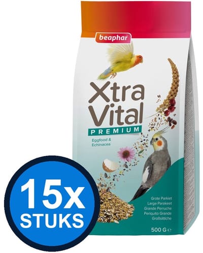 15x Beaphar - XtraVital grote parkiet 500gr - Vogelvoer - 500 g