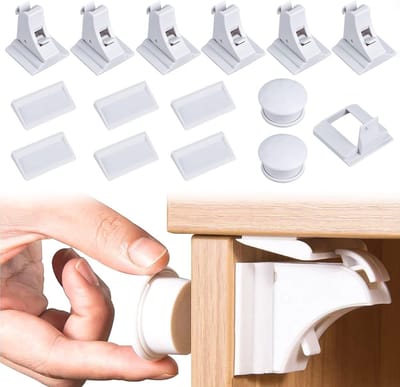 Magnetische Babyladebeveiliging - Onopvallend Kastslot voor Baby's - 6 Sloten en 2 Sleutels