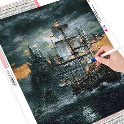 5D diamant schilderij landschap diamant borduurwerk verkoop zeilboot volledige diamant 20X30