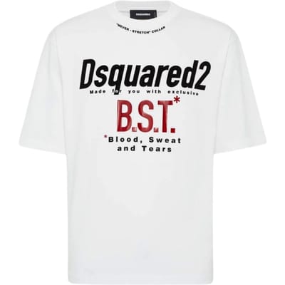 Dsquared2 Bloody Sweat Tears Wit T-shirt