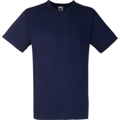 Fruit Of The Loom Heren Valuegewicht V-hals, T-shirt met korte mouwen. (Donker Marine)