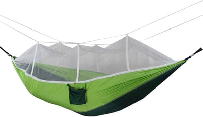 Kampeernethangmat - Anti-muggen hangmat - Buiten ontspannen - Geïntegreerd muggennet - 600 kg draaglast - Groen