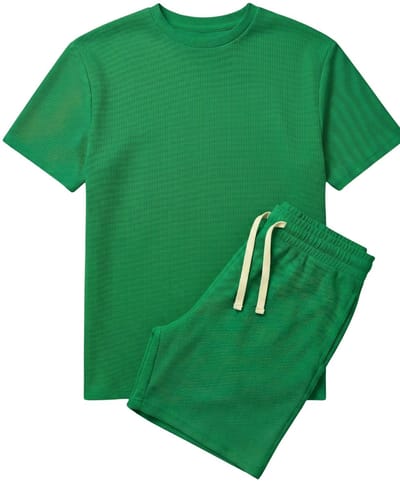 Zomerset Heren - Oversized T shirt en Shorts Heren - Twinset - GB-918 - Groen - Maat XL