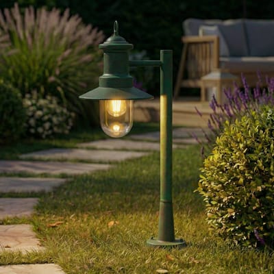 Lindby - Tuinpad verlichting - 1licht - Staal, glas - H: 60 cm - E27 - groen