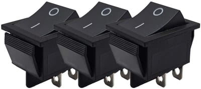 ProRide Wipschakelaar ON-OFF KCD4-202 - 2 Polig - 250V/16A - 30x22mm - Zwart zonder controlelampje - 3 stuks