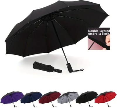 Bovista Moderne Golf Paraplu - Stormparaplu - Opvouwbaar - Windproof - Stormproef - UV Bescherming - Umbrella - Draagbaar - Zwart