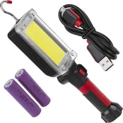 Maclean - Werklamp -werkplaatslamp - Magnetische werkplaatslamp - Zaklamp - 2x1200mAh / 700lm / USB